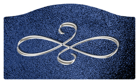 DASHELL-601-SL-SH-BL Silver Scroll Shimmer Blue Background